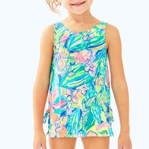 Lilly Pulitzer girls swim dress UPF 50 Bennet Blue Surf Gypsea size 10